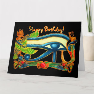 Bonne chance à l'oeil de Horus carte d'anniversair