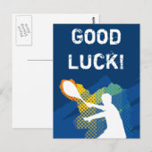 Bonne Chance carte postale de tennis (Devant / Derrière)