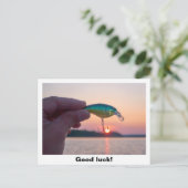 Bonne chance de pêche carte postale (Debout devant)