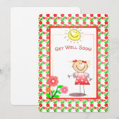 Bonne Chance Fille Mignonne Et Carte Sunshine Bien (Devant / Derrière)