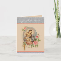 Bonne Chance Prière Religieuse Carte Vierge Marie