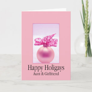 Bonne Chance Tante et Petite Amie Carte de Noël