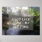 Bonne chance vient en menottant une affiche de dev (Devant)