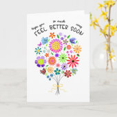 Bonne Chance Whimsical Floral Carte de voeux (Fleur jaune)