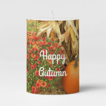 Bonne chandelle de pilier d'automne