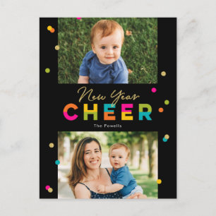 Bonne Cheer Colorful Bright New Year Carte postale