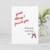 bonne chose que je t'ai trouvé Carte de la Saint-V (Debout devant)