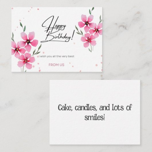 Bonne conception de carte à billet plat de voeux d (Devant / Derrière)