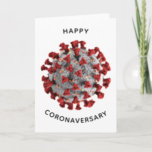 Bonne coronaversaire virus carte photo 
