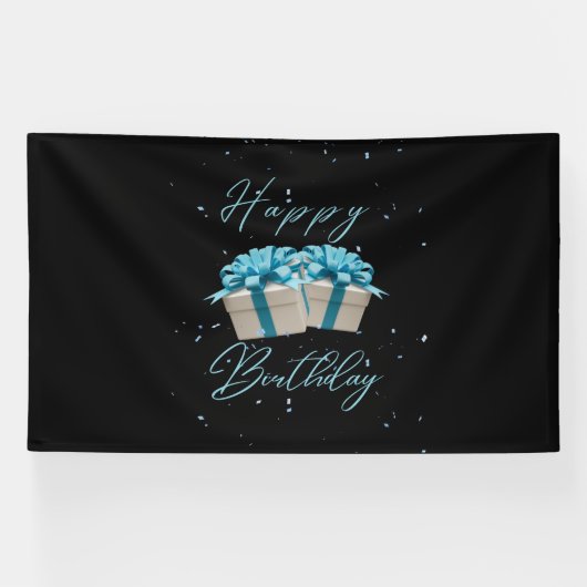 Bonne Fête Bébé Bleu Bannière Vinyle 6x10 (Horizontal)