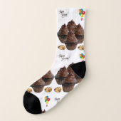 Bonne Fête Chaussettes Hommes et Femmes Cupcakes (Gauche - extérieur)