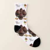 Bonne Fête Chaussettes Hommes et Femmes Cupcakes (Gauche intérieur)