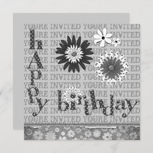 Bonne fête d'anniversaire Invitations (Devant / Derrière)