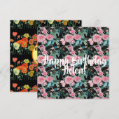 Bonne fête d'anniversaire Rose floral dames Carte  (Devant / Derrière)