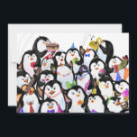 Bonne fête de la carte d'anniversaire Penguins<br><div class="desc">Joyeux Anniversaire - Joyeux Dessin de la fête des pingouins - Jolie fête d'anniversaire des pingouins - Choisissez / Ajoutez votre texte unique / Police / Couleur - Faites votre cadeau spécial - Redimensionnez et déplacez ou supprimez et ajoutez des éléments / image avec outil de personnalisation ! - Dessin...</div>