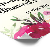 Bonne fête de retraite Affiche de bienvenue floral (Coin)