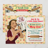 Bonne Fête des mariées femme au foyer Invitation / (Devant / Derrière)