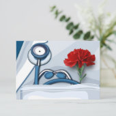 Bonne fête des médecins. Cartes plates Carnation r (Debout devant)