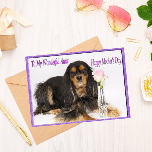 Bonne fête des mères à ma tante carte de chien