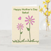 Bonne fête des mères avec carte Baby & Baba Flower (Fleur jaune)