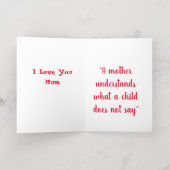 Bonne fête des mères avec Golden Foil Carte de voe (Couchage intérieur)