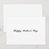 Bonne fête des mères blanc noir élégant carte de s (Devant / Derrière)