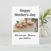 Bonne fête des mères | Carte de vacances aux fleur (Debout devant)