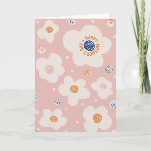 Bonne fête des mères Carte de voeux florale simple (Devant)