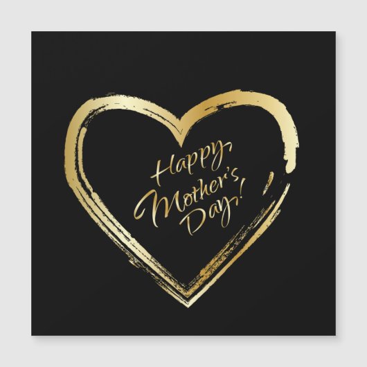 Bonne fête des mères Gold Heart une carte magnétiq (Devant)