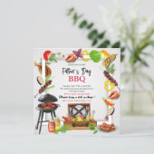 Bonne fête des pères barbecue aquarelle Invitation (Debout devant)