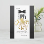 Bonne Fête des pères Bowtie Carte de voeux (Debout devant)