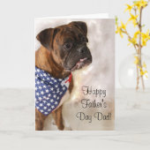 Bonne Fête des pères Boxer chien carte de voeux (Fleur jaune)