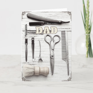 Bonne Fête des pères d'anniversaire Barber Carte d