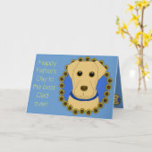 Bonne Fête des pères de la carte Fur Kid Labrador  (Fleur jaune)