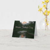 Bonne Fête des pères demi-dôme carte coucher de so (Fleur jaune)