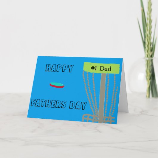 Bonne Fête des pères disque golfin papa carte de v (Devant)