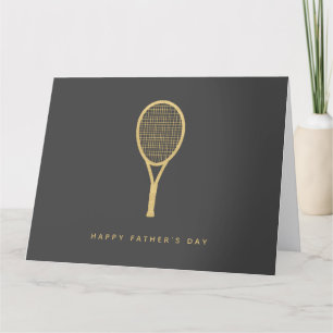 Bonne Fête des pères Gold Tennis Carte personnalis