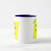 Bonne Fête des pères Mug cadeau bleu et jaune (Centre)