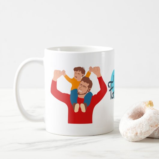 Bonne Fête des pères | Mug de café père et fils (Avec donut)