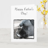 Bonne Fête des pères Papa Boxer Carte de voeux (Fleur jaune)