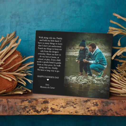 Bonne Fête des pères | Plaque photo de mignon poèm (Côté)