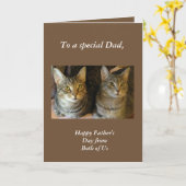 Bonne Fête des pères Tabby Cats Carte de voeux (Fleur jaune)