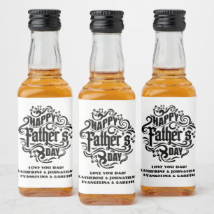 Bonne Fête des pères vintage liqueur étiquette pla