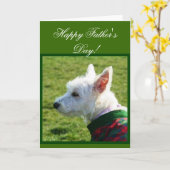 Bonne Fête des pères Westie Terrier carte (Fleur jaune)