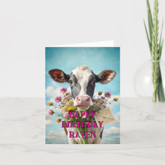 Bonne fête drôle carte de vache