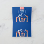 Bonne fête du travail Carte de voeux pliée (Intérieur)