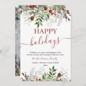 Bonne Fête Forêt d'hiver Invitation de Noël (Devant / Derrière)