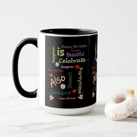 Bonne Fille de Mug Anniversaire (Avec donut)