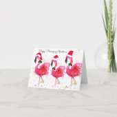 Bonne Flamazing Flamant rose de Noël Carte de voeu (Devant)