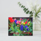 Bonne Fleurs Printemps d'Anniversaire #3 Carte pos (Debout devant)